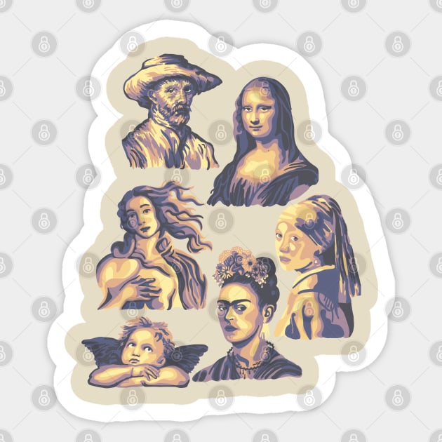 Famous Portraits Sticker by Slightly Unhinged